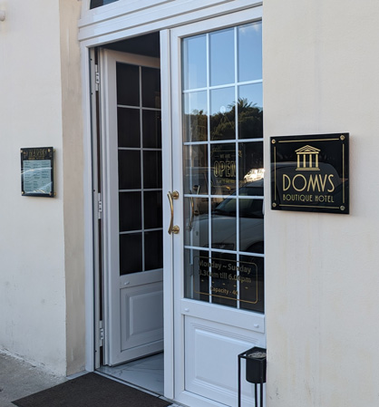 DOMUS Boutique Hotel Entrance - Elegant boutique hotel in Rabat Malta
